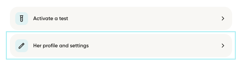 His or Her Profile and Settings Button